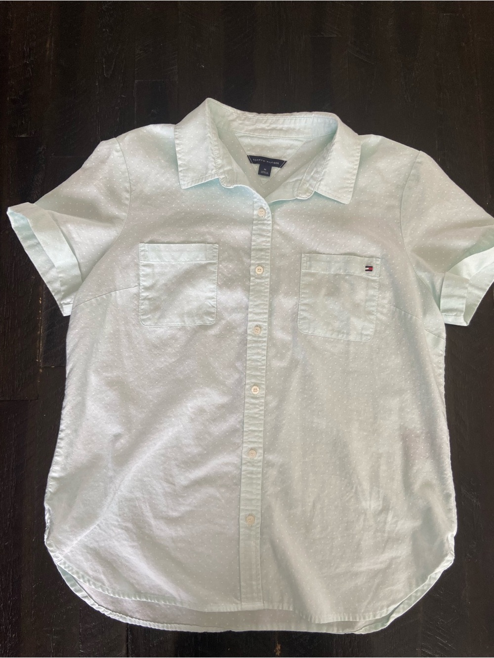Tommy Hilfiger Light Mint Short-Sleeve Button-Down Shirt